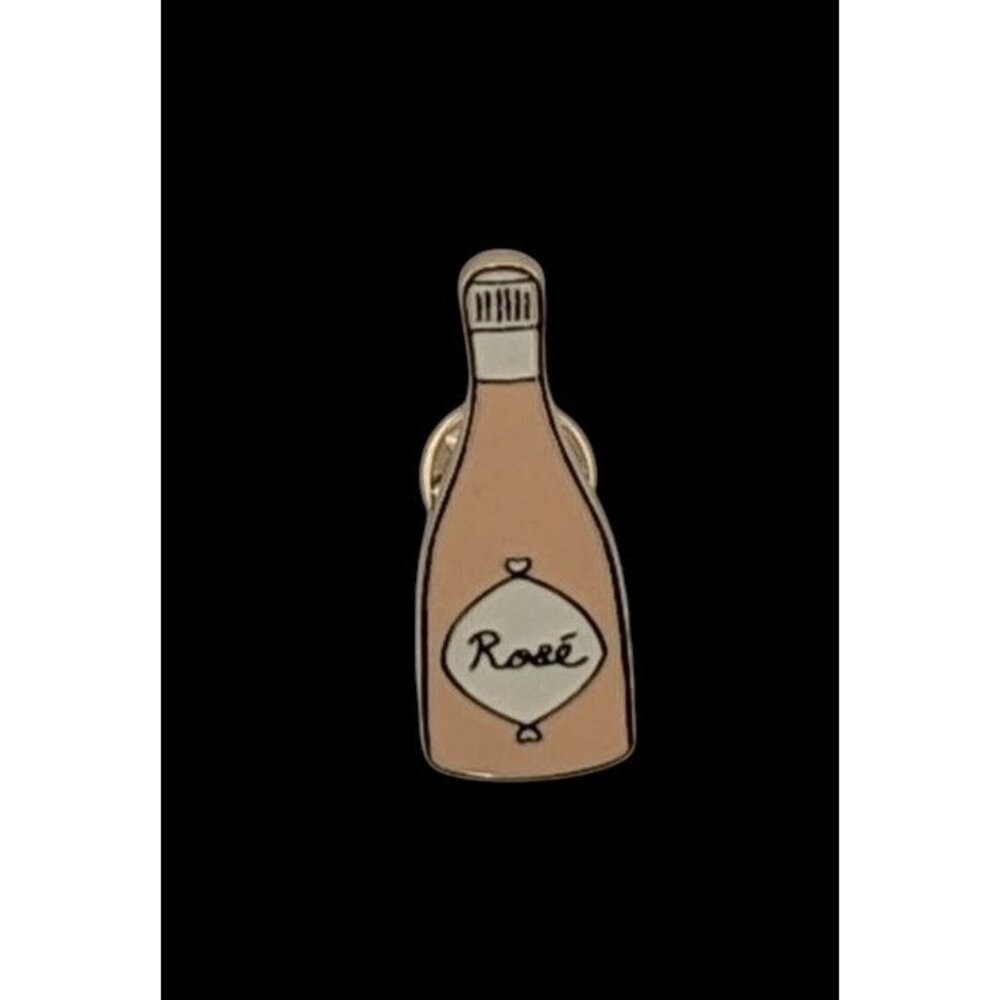 Loft Rose Wine Bottle Pink Enamel Lapel Pin